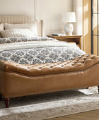 Abner Traditional Upholstered Storage Bench with Button Tufting