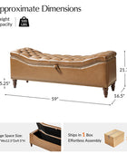 Abner Traditional Upholstered Storage Bench with Button Tufting