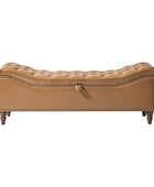 Abner Traditional Upholstered Storage Bench with Button Tufting
