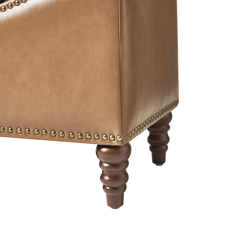 Abner Traditional Upholstered Storage Bench with Button Tufting