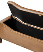 Abner Traditional Upholstered Storage Bench with Button Tufting