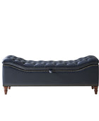 Abner Traditional Upholstered Storage Bench with Button Tufting