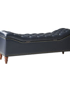 Abner Traditional Upholstered Storage Bench with Button Tufting