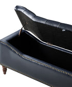 Abner Traditional Upholstered Storage Bench with Button Tufting