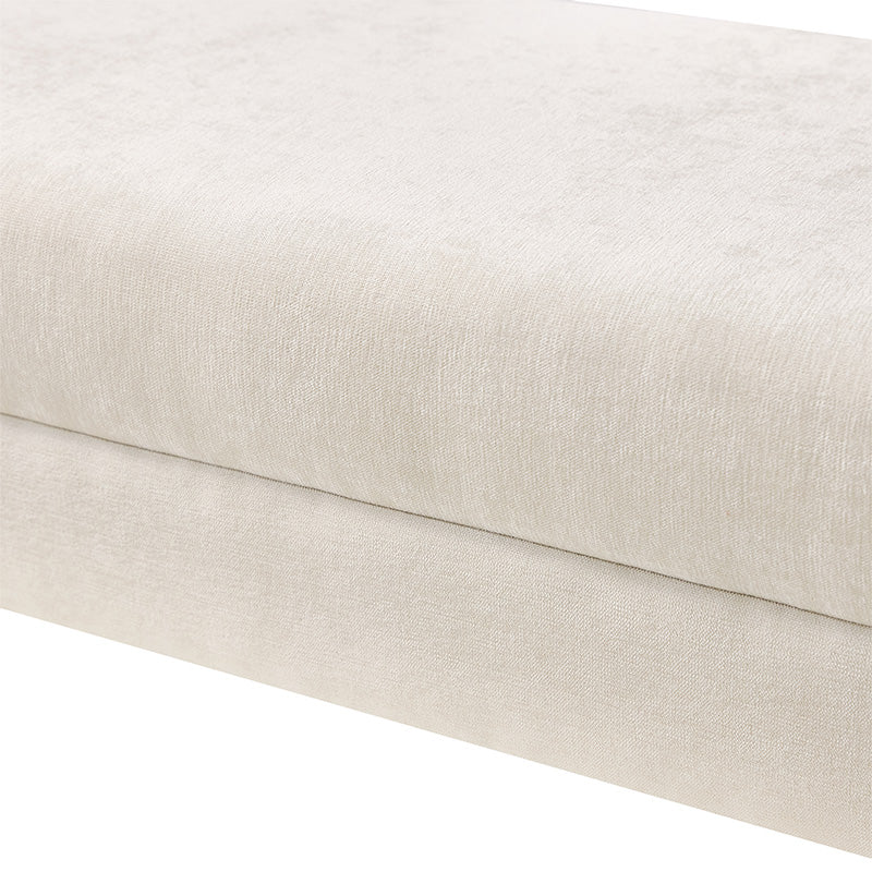 Diana 57" Wide Modern Chenille Upholstered Bench with Piped Edges and Foam Cushion