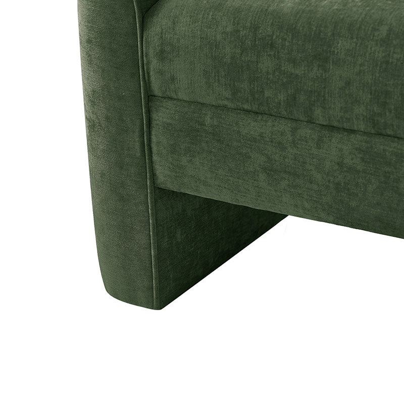 Diana 57" Wide Modern Chenille Upholstered Bench with Piped Edges and Foam Cushion