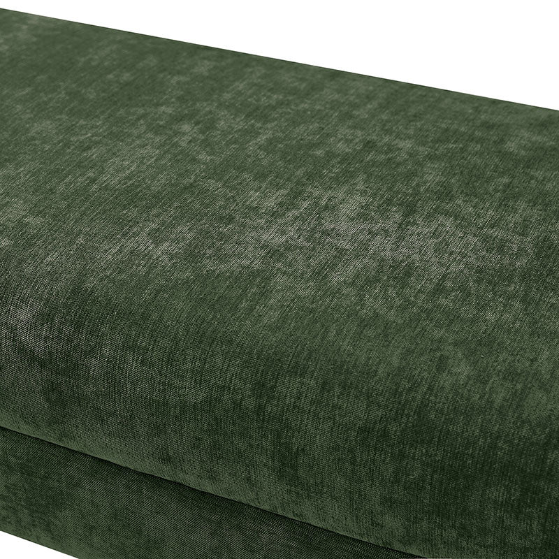 Diana 57" Wide Modern Chenille Upholstered Bench with Piped Edges and Foam Cushion