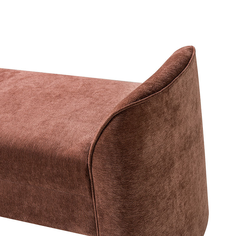 Diana 57" Wide Modern Chenille Upholstered Bench with Piped Edges and Foam Cushion