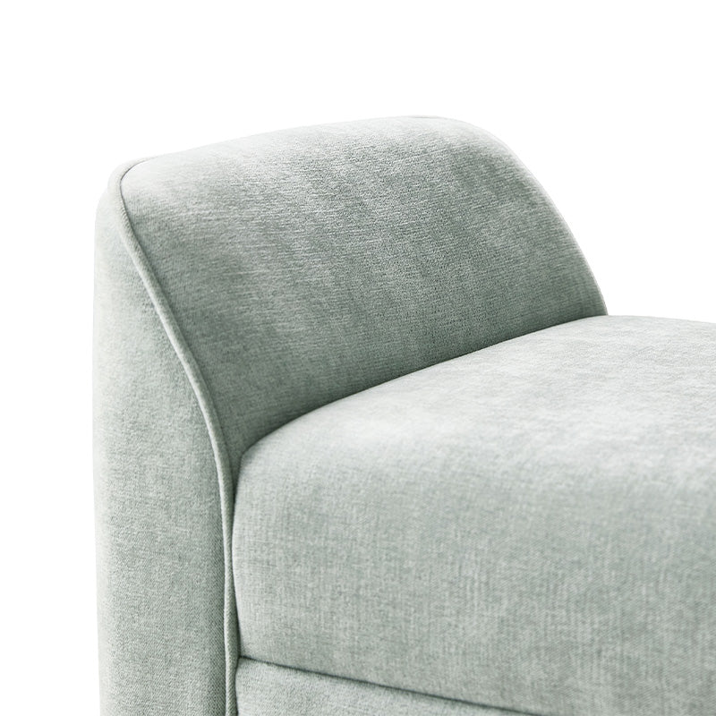 Diana 57" Wide Modern Chenille Upholstered Bench with Piped Edges and Foam Cushion