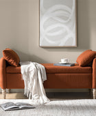 Octavia Upholstered Storage Bench with Turned Wood Legs