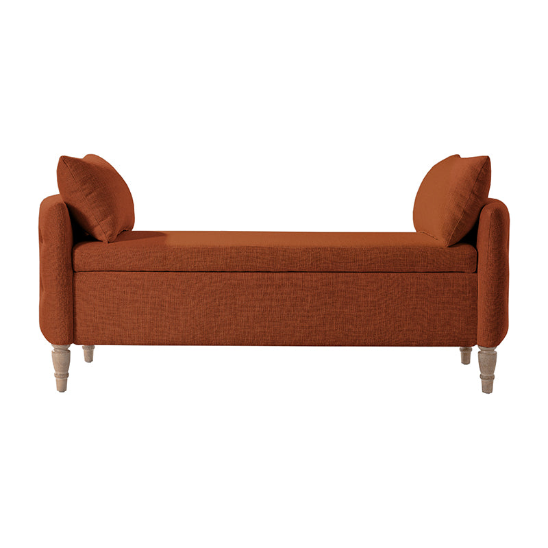 Octavia Upholstered Storage Bench with Turned Wood Legs