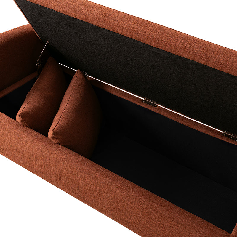 Octavia Upholstered Storage Bench with Turned Wood Legs