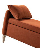 Octavia Upholstered Storage Bench with Turned Wood Legs