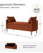 Octavia Upholstered Storage Bench with Turned Wood Legs