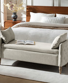 Octavia Upholstered Storage Bench with Turned Wood Legs