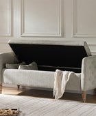 Octavia Upholstered Storage Bench with Turned Wood Legs