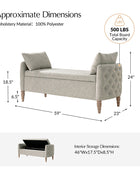 Octavia Upholstered Storage Bench with Turned Wood Legs
