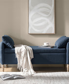 Octavia Upholstered Storage Bench with Turned Wood Legs