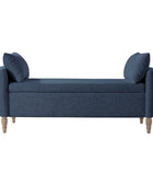Octavia Upholstered Storage Bench with Turned Wood Legs