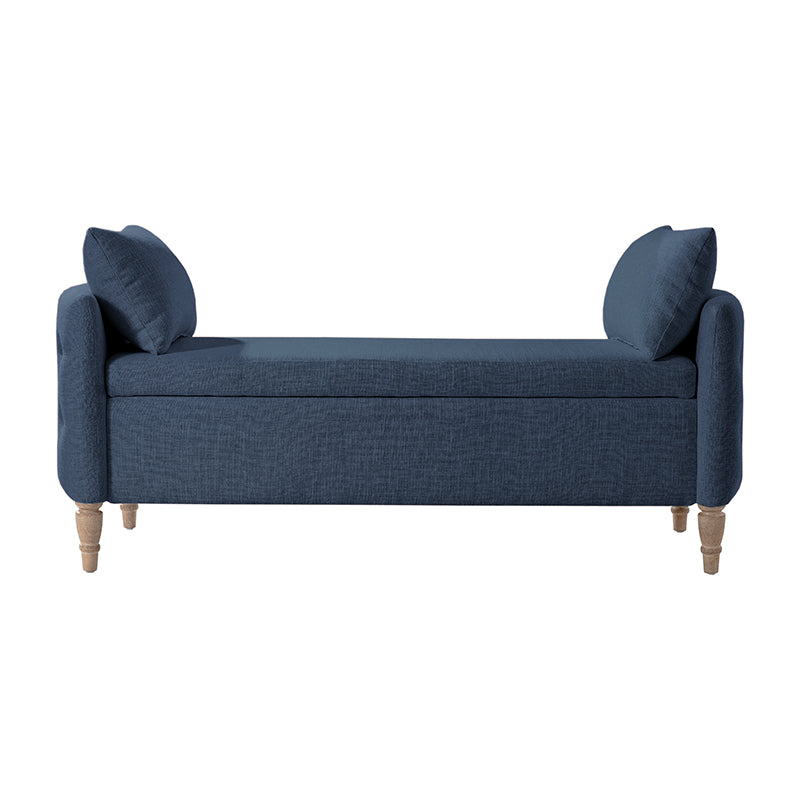 Octavia Upholstered Storage Bench with Turned Wood Legs