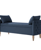 Octavia Upholstered Storage Bench with Turned Wood Legs