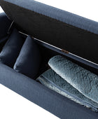 Octavia Upholstered Storage Bench with Turned Wood Legs