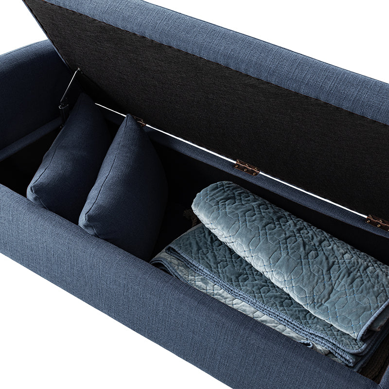 Octavia Upholstered Storage Bench with Turned Wood Legs