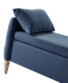 Octavia Upholstered Storage Bench with Turned Wood Legs