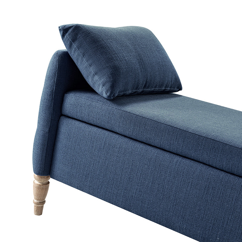 Octavia Upholstered Storage Bench with Turned Wood Legs