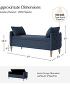 Octavia Upholstered Storage Bench with Turned Wood Legs