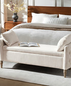 Octavia Upholstered Storage Bench with Turned Wood Legs