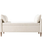 Octavia Upholstered Storage Bench with Turned Wood Legs