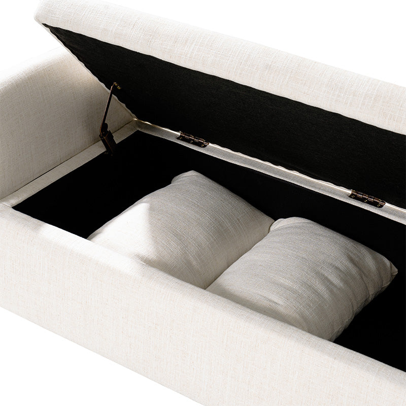 Octavia Upholstered Storage Bench with Turned Wood Legs