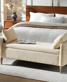 Octavia Upholstered Storage Bench with Turned Wood Legs