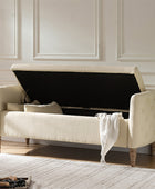 Octavia Upholstered Storage Bench with Turned Wood Legs