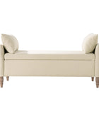 Octavia Upholstered Storage Bench with Turned Wood Legs