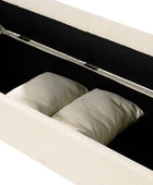 Octavia Upholstered Storage Bench with Turned Wood Legs