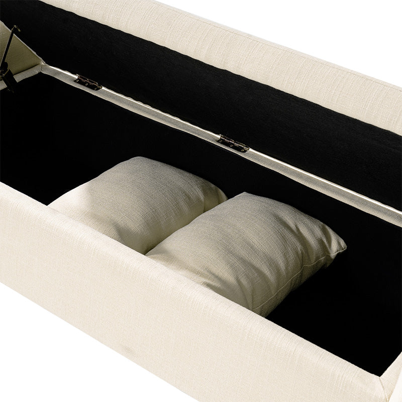 Octavia Upholstered Storage Bench with Turned Wood Legs