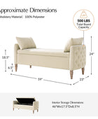 Octavia Upholstered Storage Bench with Turned Wood Legs