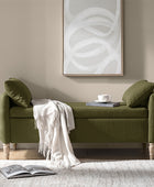 Octavia Upholstered Storage Bench with Turned Wood Legs