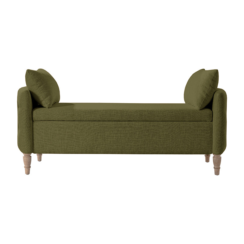 Octavia Upholstered Storage Bench with Turned Wood Legs