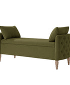 Octavia Upholstered Storage Bench with Turned Wood Legs