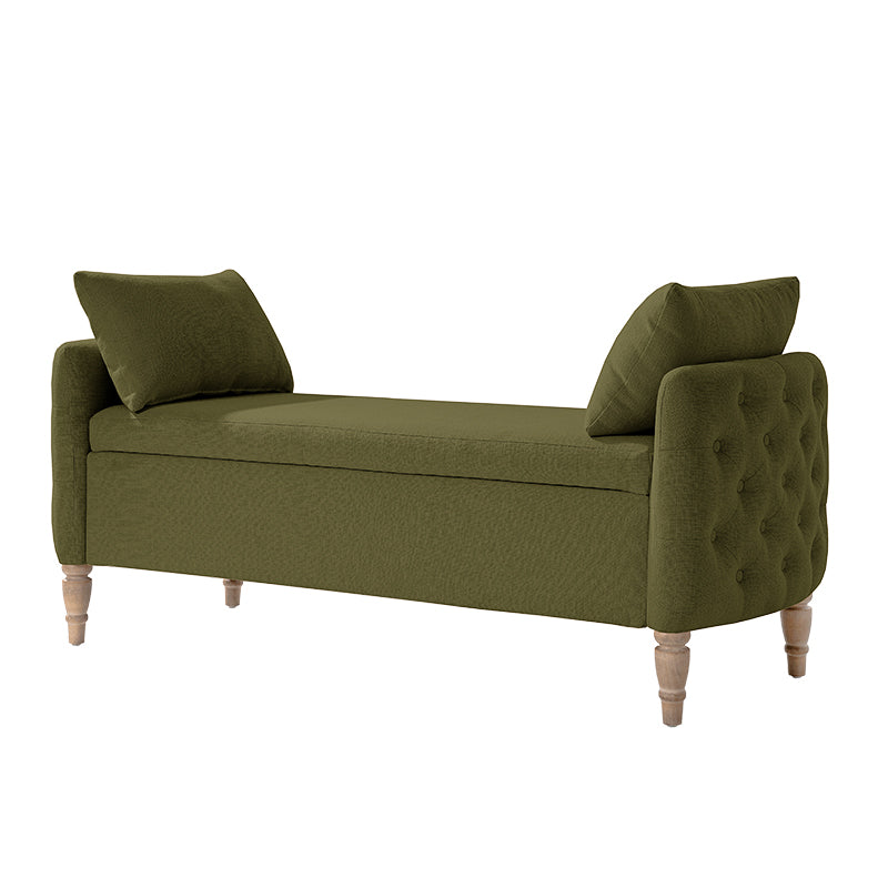 Octavia Upholstered Storage Bench with Turned Wood Legs
