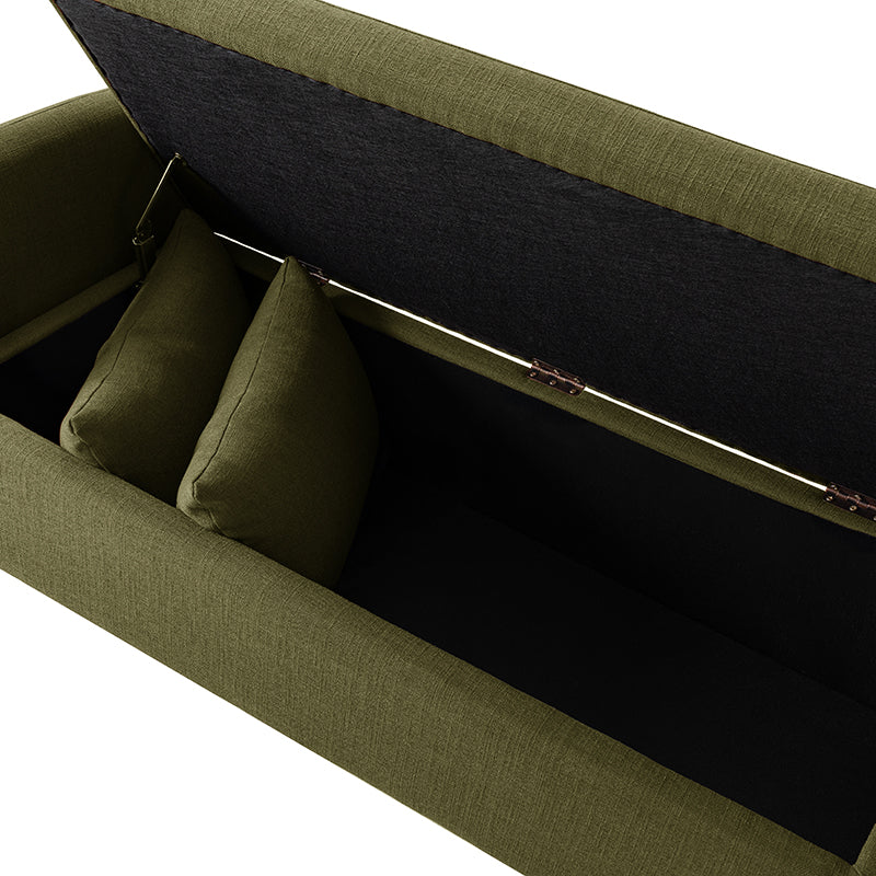 Octavia Upholstered Storage Bench with Turned Wood Legs