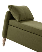 Octavia Upholstered Storage Bench with Turned Wood Legs