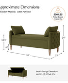 Octavia Upholstered Storage Bench with Turned Wood Legs