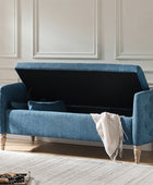 Octavia Upholstered Storage Bench with Turned Wood Legs