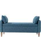 Octavia Upholstered Storage Bench with Turned Wood Legs
