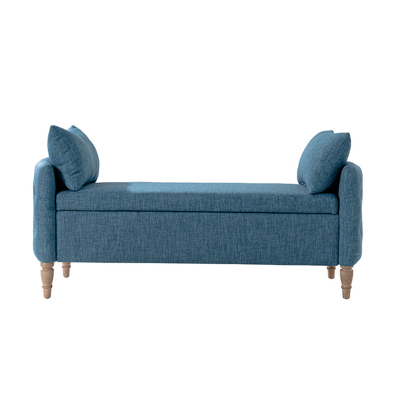 Octavia Upholstered Storage Bench with Turned Wood Legs