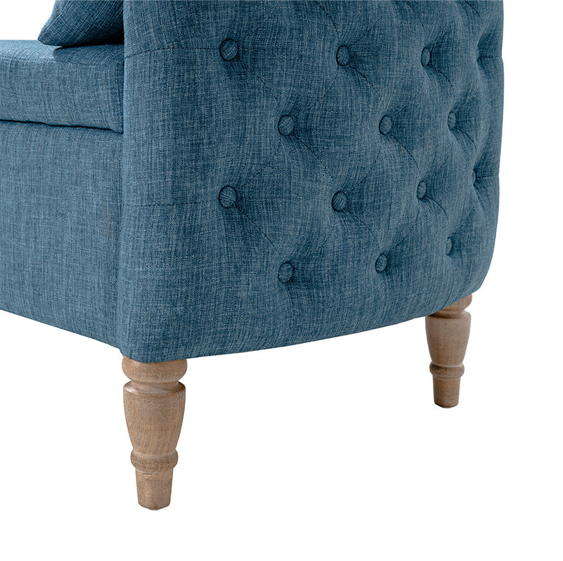 Octavia Upholstered Storage Bench with Turned Wood Legs